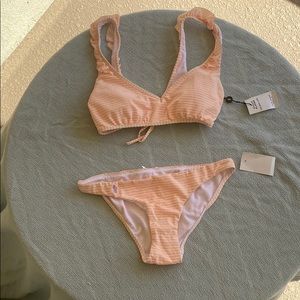 Aloha Lauren crinkle stripe bikini